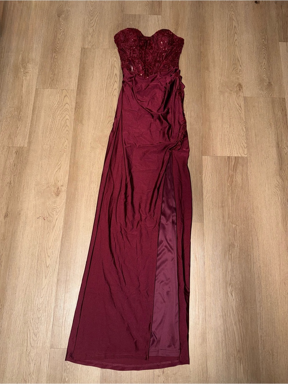 Galina Signature strapless maxi gown